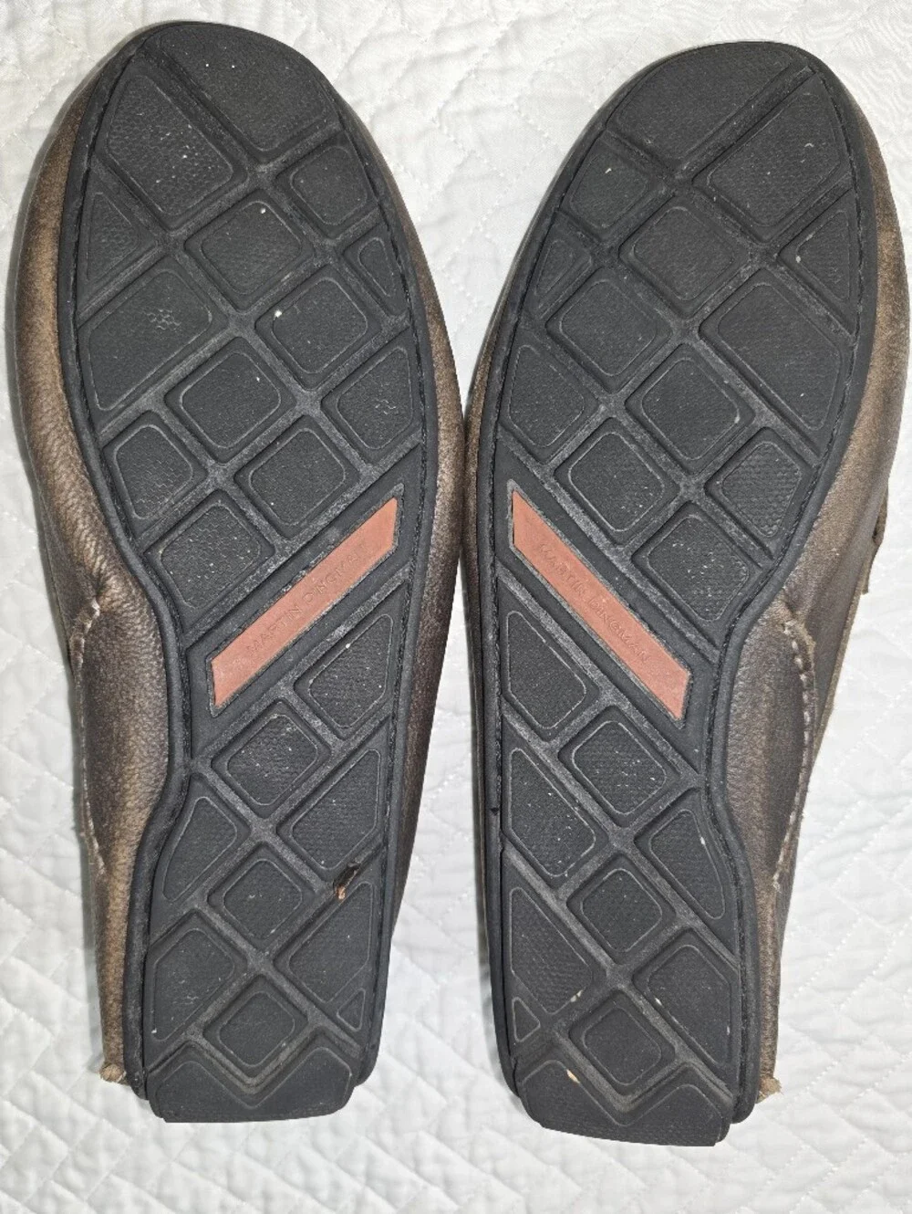 Martin Dingman Dark Brown Leather Bit Loafers with Red-Blue Accent